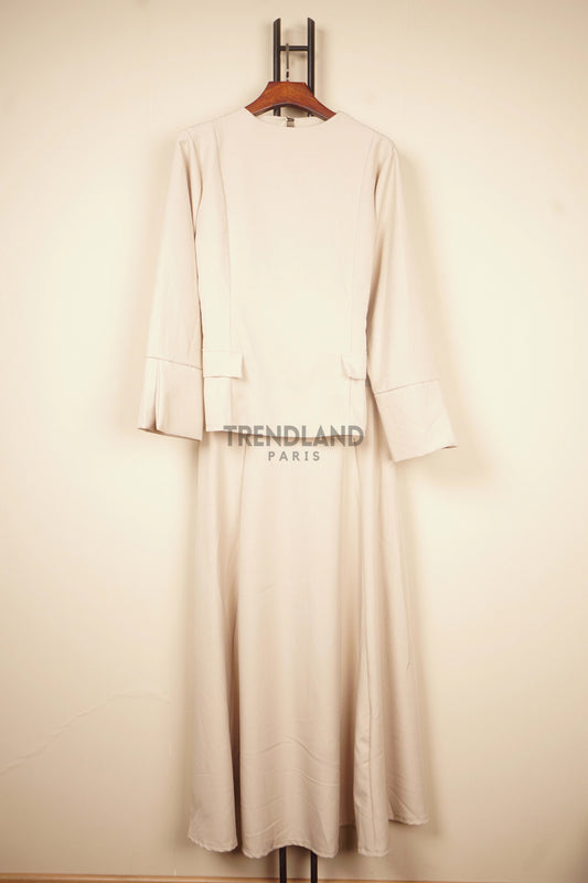 Ensemble jupe longue et haut tissu fluide manches longues lanière dos